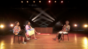 Bastidores das gravações das entrevistas do programa de podcast no Teatro João Caetano
