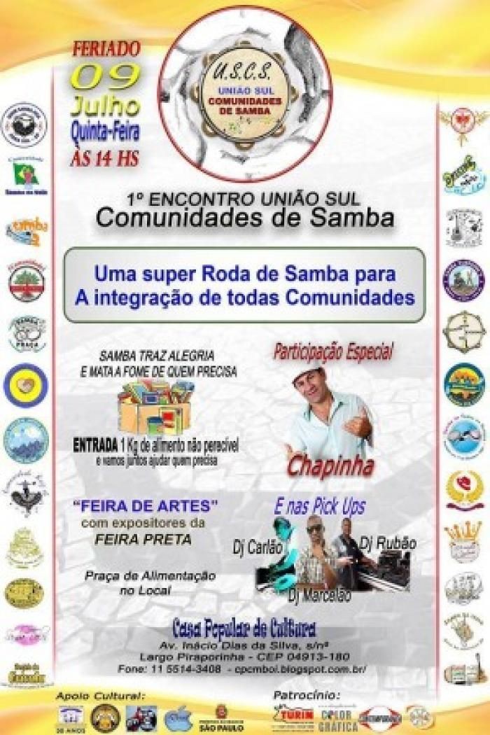 Evento reúne comunidades do samba na Casa de Cultura M’Boi Mirim