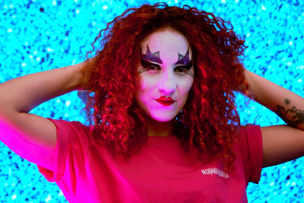 Júpter durante o Favela Drag 2023. Foto: Jéssica Zuza, aluna do Você Repórter da Periferia/Agosto 2023.