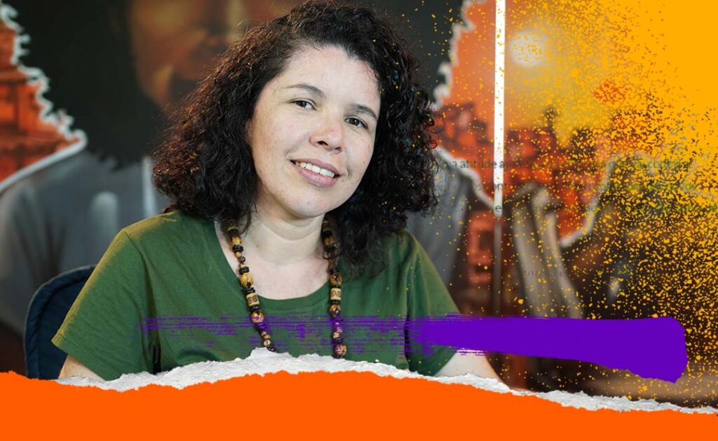 Psicóloga, Dejanira Oliveira. Foto: Maxuel Mello/Outubro de 2023. Arte da foto: Flávia Lopes.