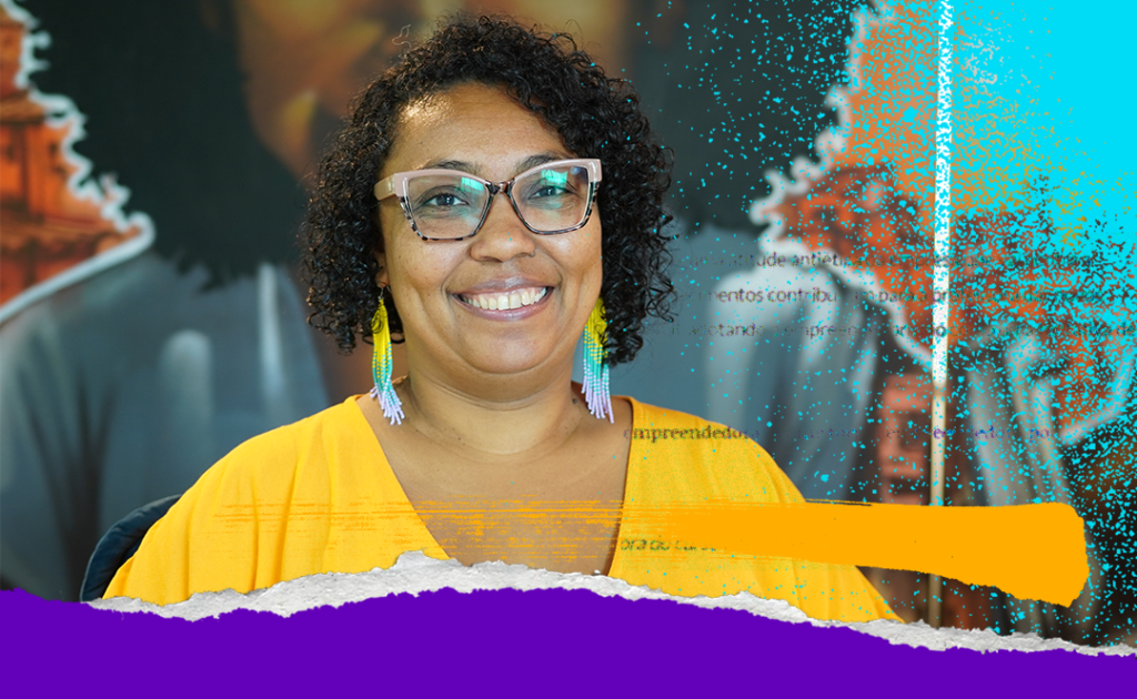 Terapeuta corporal, Flávia Rosa. Foto: Maxuel Mello/Novembro de 2023. Arte da foto: Flávia Lopes.