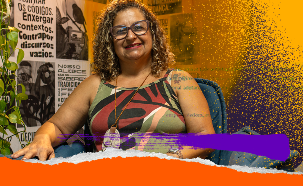 Psicóloga, Andrea Arruda. Foto: Pedro Oliveira/Março 2024. Arte da foto: Flávia Lopes.