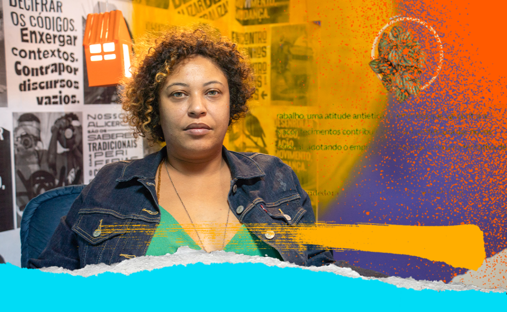 Nathália Oliveira, Cientista Social da Iniciativa Negra por uma Nova Política de Drogas. Foto: Maxuel Mello /Junho de 2024. Arte da foto: Flavia Lopes.