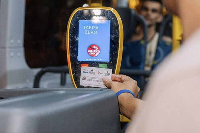 Tarifa zero no transporte público municipal em São Paulo. Foto: Prefeitura de São Paulo.